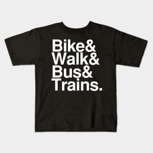Bike and Walk and Bus and Trains Kids T-Shirt